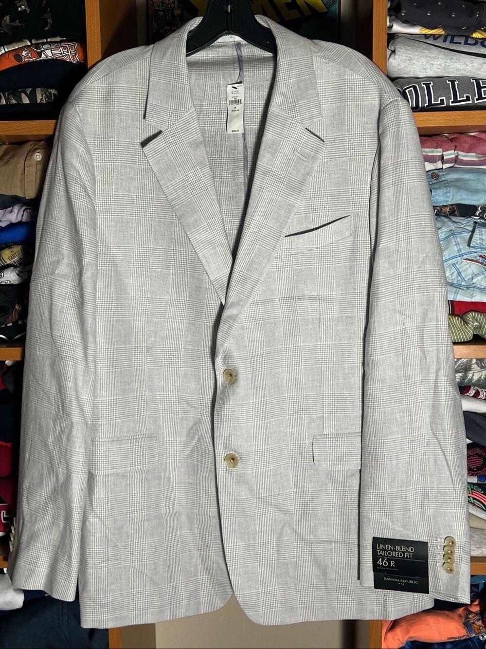Banana Republic NWT Men’s Linen Blend Tailored Blazer Sport Coat 46R - Picture 1 of 8